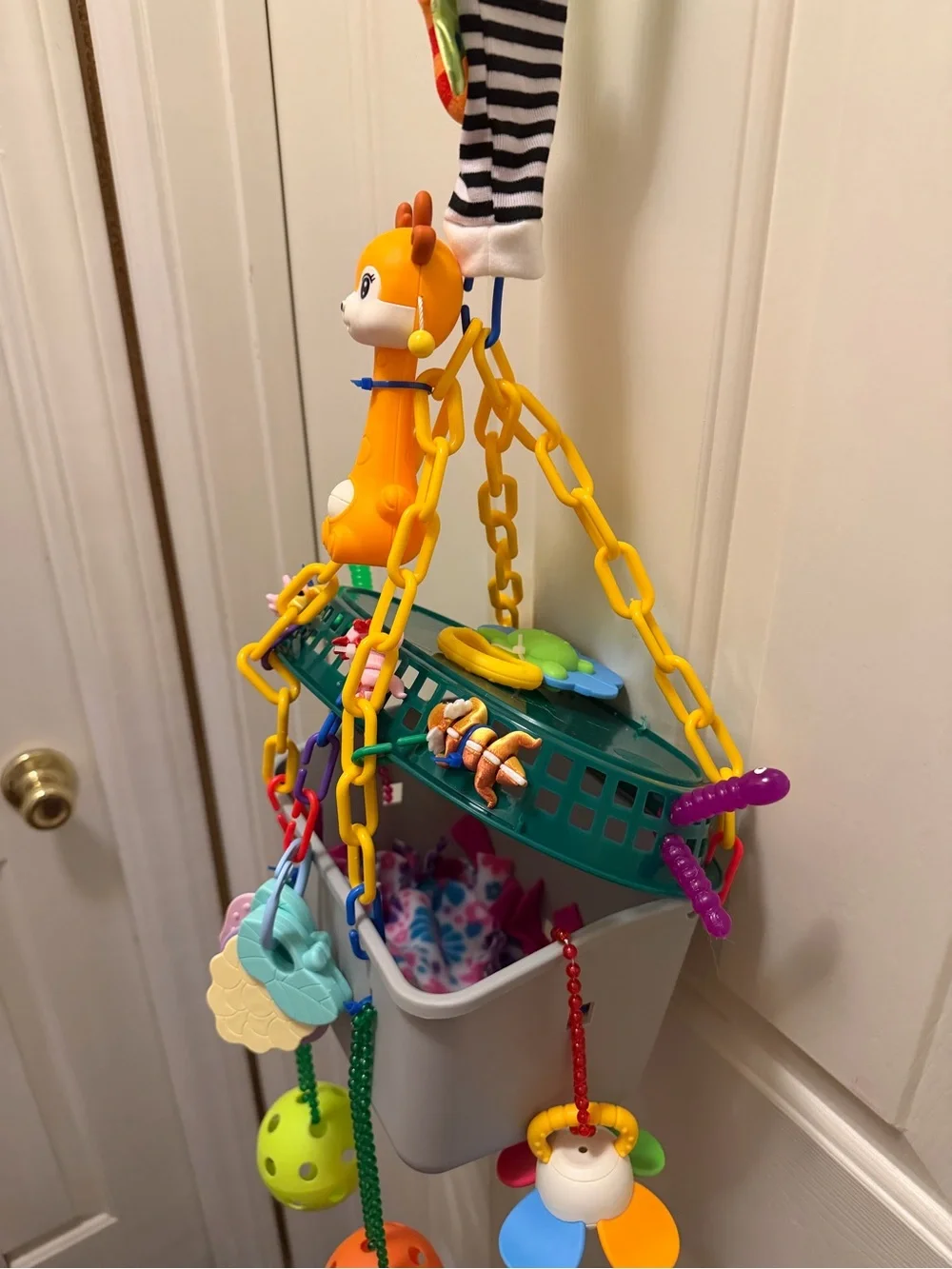 Colorful Hanging sugar glider Activity Toy - Orange & Multicolor